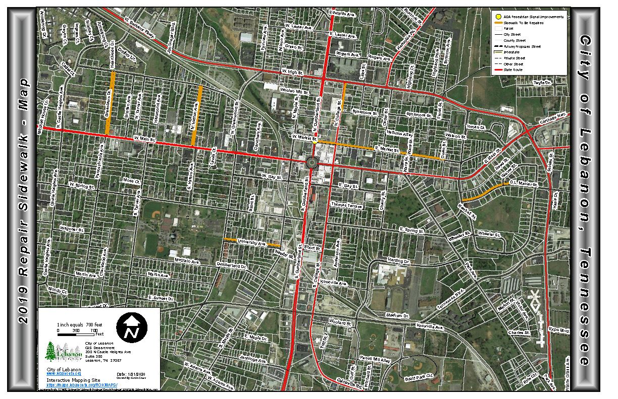 2019 Sidewalk Repair Map 1-21-20