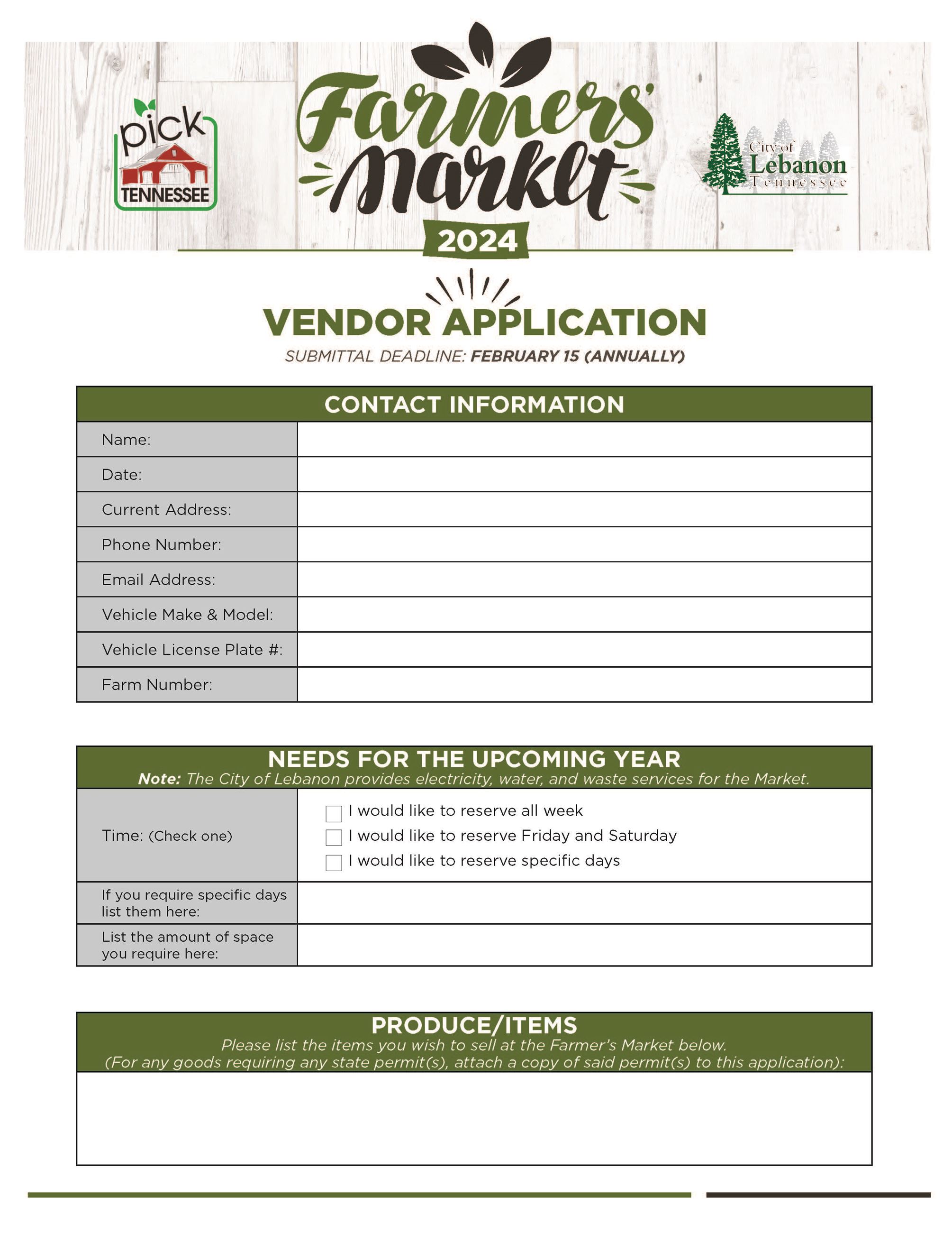 Farmers Market 2024 Packet 5